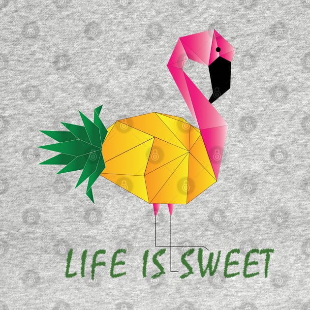 Geometric Flamingo Art | Pineapple by funNkey